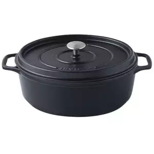 140x140 - Cocotte en fonte à réserve d'eau ovale noire Invicta