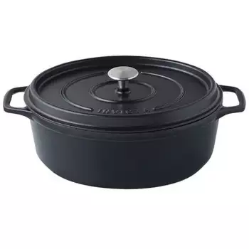 Cocotte en fonte à réserve d'eau ovale noire Invicta