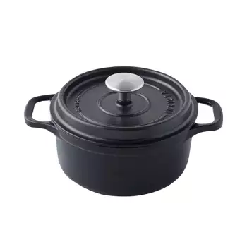 Cocotte en fonte à réserve d'eau ronde noire Invicta