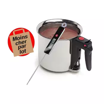 Lot saucier bain marie + thermomètre électronique