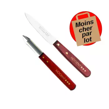 Eplucheur droitier+ Couteau d'office Nogent Classic Bois
