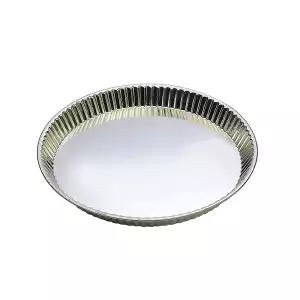 140x98 - Tourtière Ronde Cannelée Evasée Fer Blanc Gobel