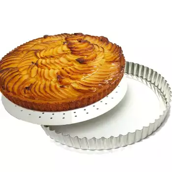 Tourtière Cannelée Perforée Fer Blanc Fond Amovible Gobel