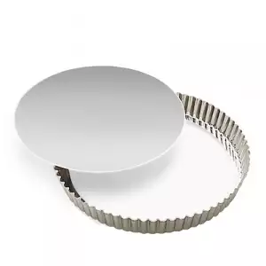 140x140 - Moule à tarte cannelé bord haut fer blanc Gobel (fond amovible)