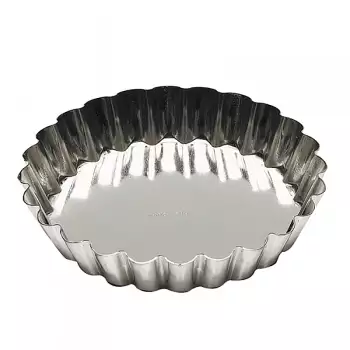 Moule tartelette ronde cannelée fer blanc Gobel