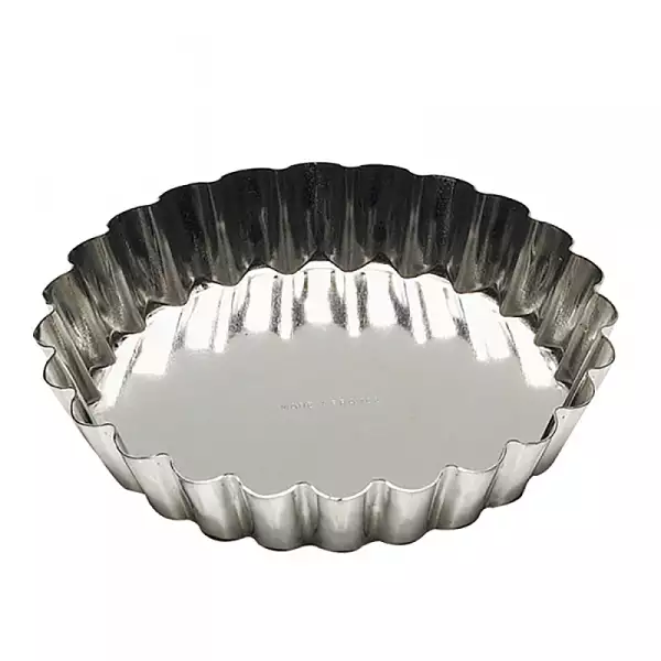 Moule tartelette ronde cannelée fer blanc Gobel