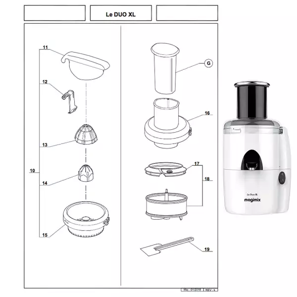 Pièces détachées MAGIMIX DUO XL