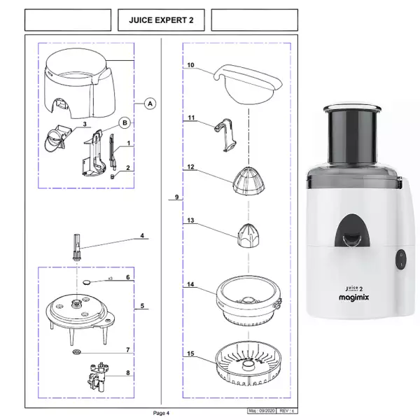 Pièces détachées Magimix Juice Expert 2