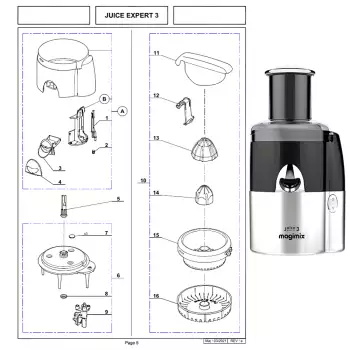 Pièces détachées Magimix Juice Expert 3