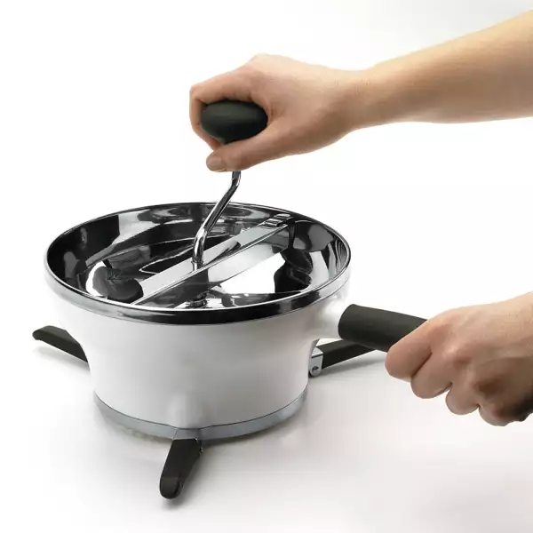 Moulin à Légumes Inox PARENCE – Presse-purée Manuel Avec 3 Disques, Ø20 Cm, Pour Purées, Soupes, Compotes - 3