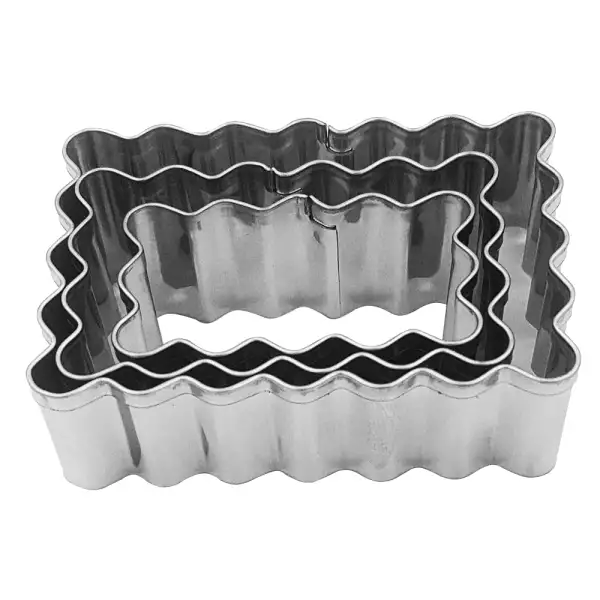 Lot de 3 Découpoirs Inox Rectangulaires Patisse