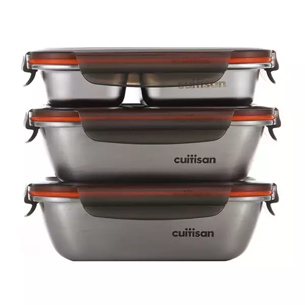 Set 3 boites repas inox + sac de transport Cuitisan