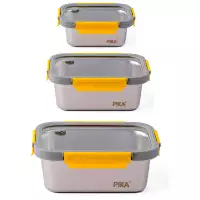 Lot 3 boîtes alimentaires hermétiques inox Pika 800 ml 1200 ml 1780 ml