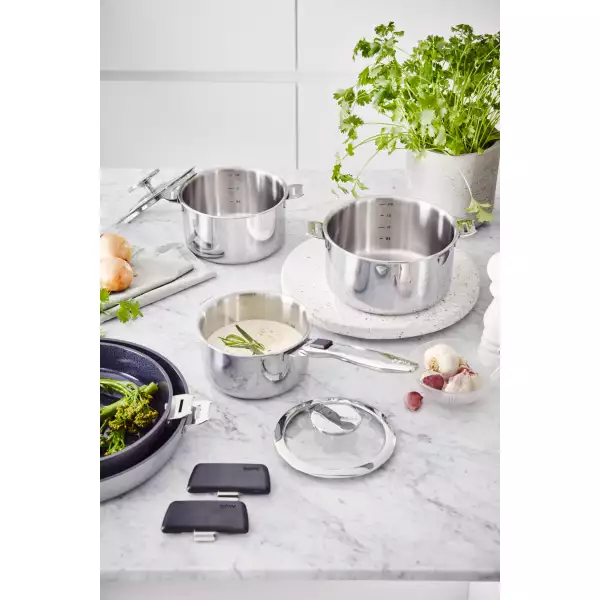 Lot 3 casseroles inox Evolution Beka avec poignée amovible