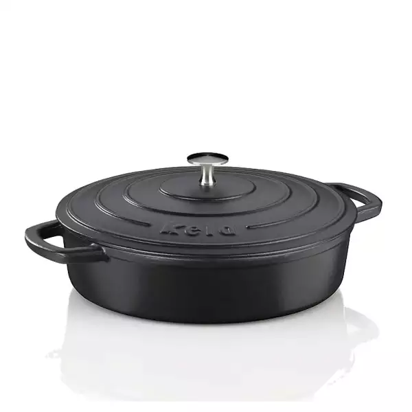 Sauteuse Ronde en Fonte Noire Kela