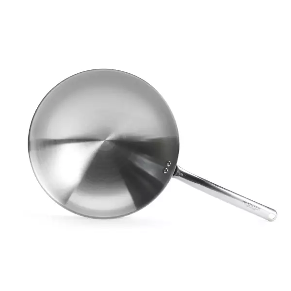 Wok inox demi-sphérique spécial induction De Buyer