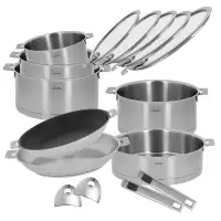 Batterie de cuisine 16 pièces Strate amovible Cristel