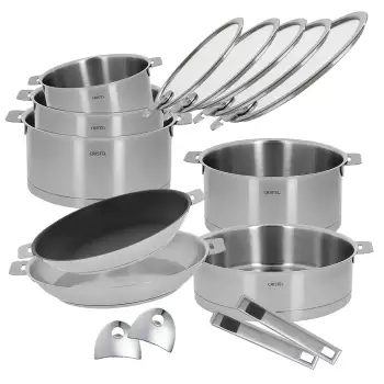 Batterie de cuisine 16 pièces Strate amovible Cristel