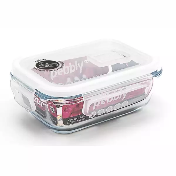 Boîte Hermétique Rectangulaire en Verre Pebbly