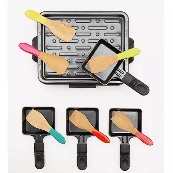 Lot de 6 Spatules en Bambou avec repères couleur Pebbly