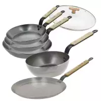 Batterie de cuisine 6 pièces Mineral B Bois avec sauteuse De Buyer