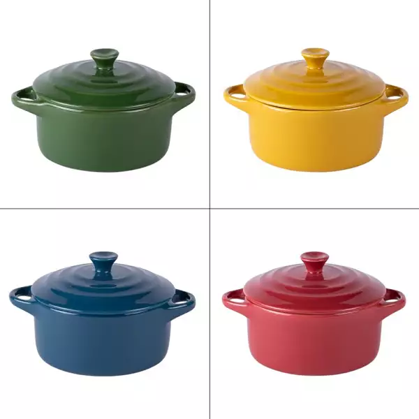 Set 4 Mini Cocottes Grès de couleur Table Passion