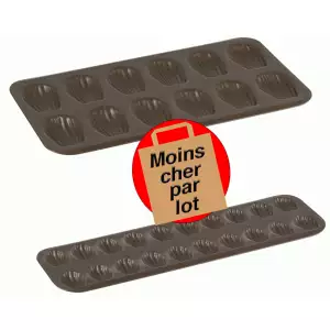 140x112 - Lot plaque à madeleine + plaque mini madeleine anti-adhésives Gobel