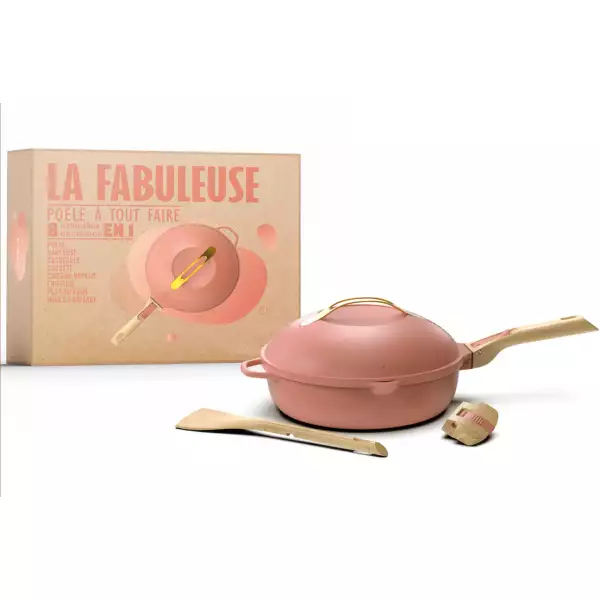 La Fabuleuse Poêle Cookut Rose Pivoine 24 cm