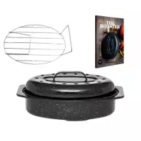 Pack Cocotte Roaster Graniteware 33 cm + Grille + Livre de recettes