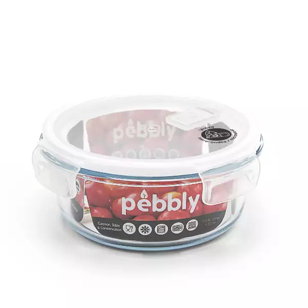 Boîte Hermétique Ronde en Verre Pebbly