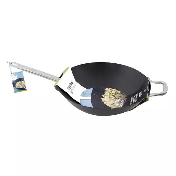 Wok Acier Carbone Anti-adhésif Point Virgule