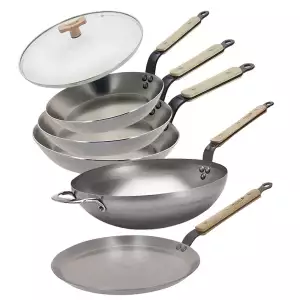 140x140 - Batterie de cuisine 6 pièces Mineral B Bois avec wok De Buyer