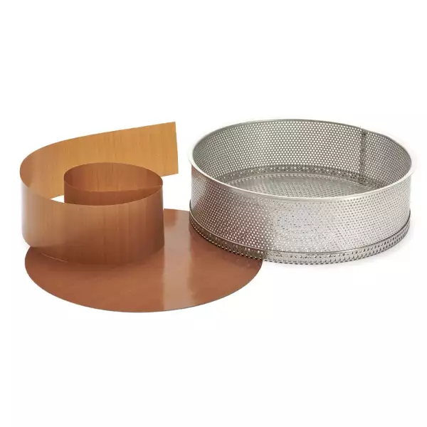 Moule à manqué démontable inox perforé De Buyer