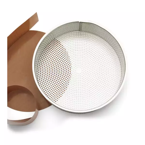 Moule à manqué démontable inox perforé De Buyer