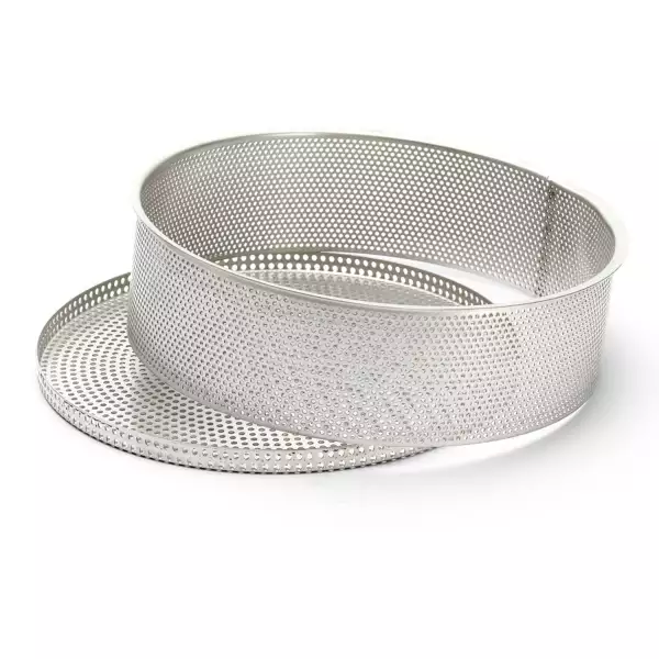 Moule à manqué démontable inox perforé De Buyer