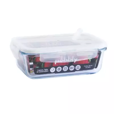 Boîte Hermétique Rectangulaire en Verre Pebbly 850 ml