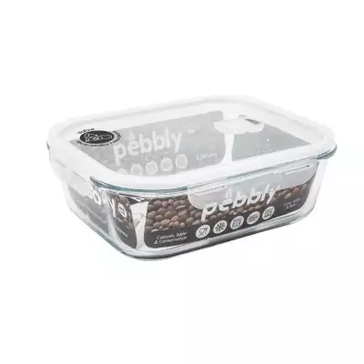 Boîte Hermétique Rectangulaire en Verre Pebbly 2,25 litres