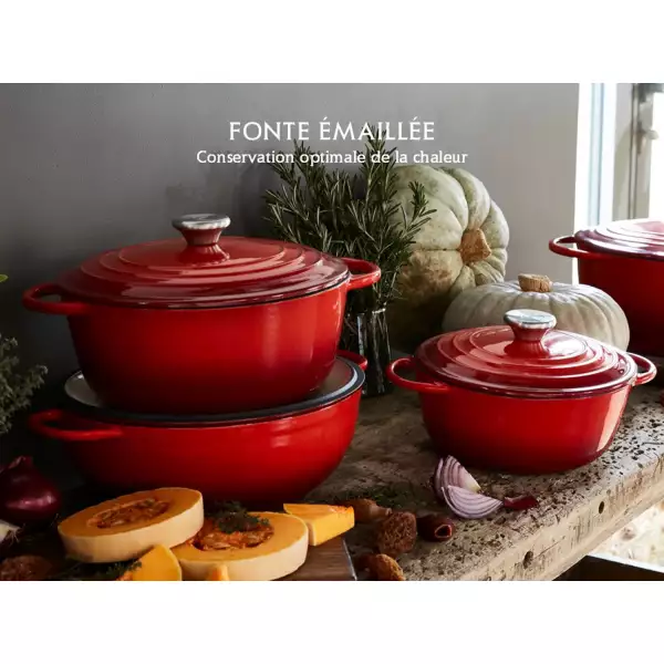 Cocotte en Fonte ronde Tradition rouge Baumalu