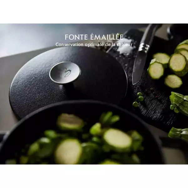 Cocotte en Fonte Black Design ovale noire Baumalu