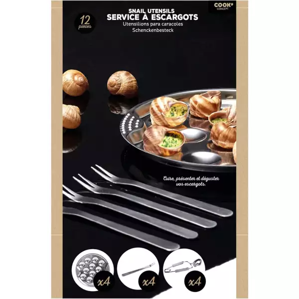 Service à escargots inox 12 pièces Cook Concept