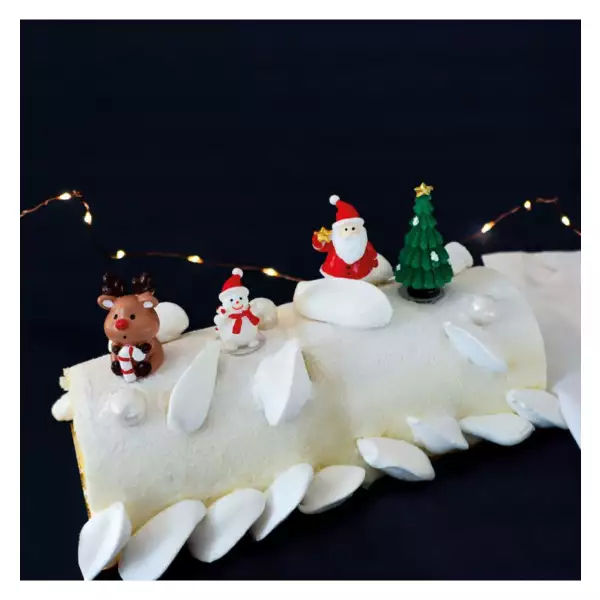 4 sujets pour décoration de bûche de Noël Scrapcooking