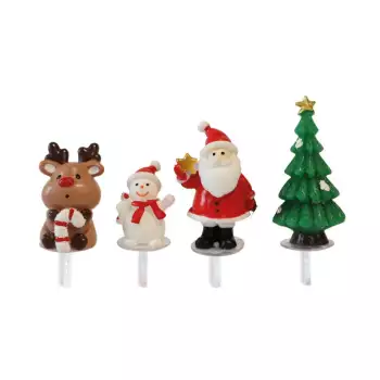 4 sujets pour décoration de bûche de Noël Scrapcooking