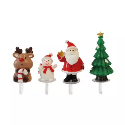 4 sujets pour décoration de bûche de Noël Scrapcooking