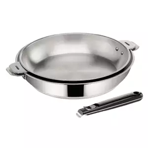140x140 - Lot 2 poêles inox 24 et 28 cm Salvaspazio + Lagostina