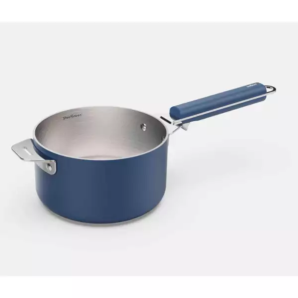 La merveilleuse casserole inox Bleu Myrtille Cookut