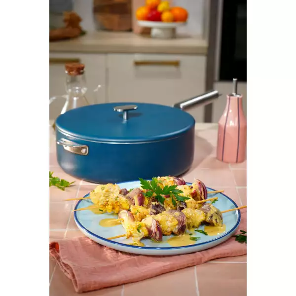 La merveilleuse sauteuse inox Bleu Myrtille Cookut