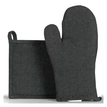 Gant de cuisine + manique coton recyclé Winkler noir