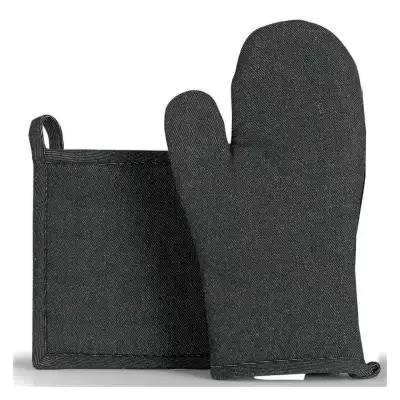 Gant de cuisine + manique coton recyclé Winkler noir
