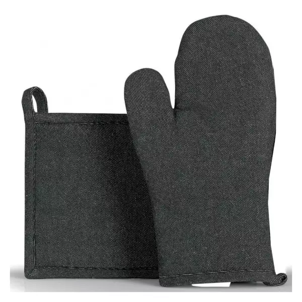 Gant de cuisine + manique coton recyclé Winkler noir