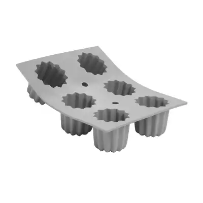 Moule en silicone Elastomoule 6 grands cannelés De Buyer